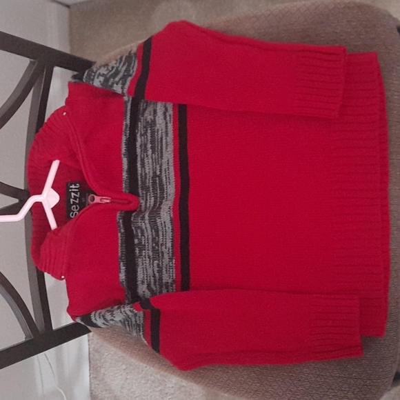 Red Toddlers Boys Sweater by Sezzit Size 4T - Picture 2 of 4